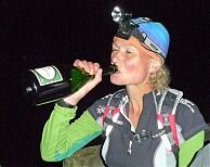 Nicky guzzles the bubbly!