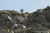 Runners ascend Yr Aran in March