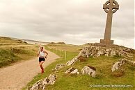 Angela Mudge on Llanddwyn Island