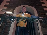 Ward on the steps of Moot Hall...