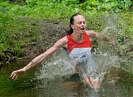 Olivia's splash-down at the Whaley Waltz