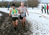 Aaron Scott leads Connor Murphy at the Midland XC Champs