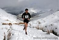 Russell Bentley on a snowy Maesgwm path
