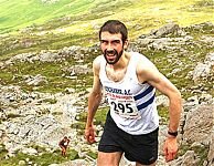 Second-placer at Blisco Finlay Wild, on the climb